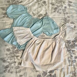 2 COTTON TOPS-BABY BLUE & WHITE🪻